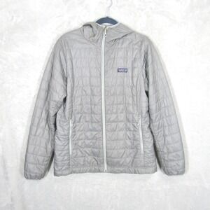 Patagonia Nano Puff Hoody Womens Large Gray Quilted Puffer Jacket 84227